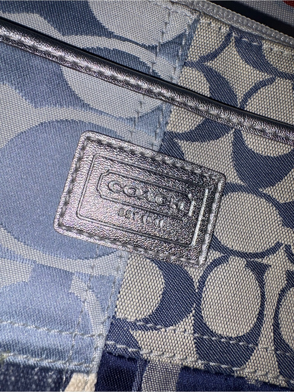 Coach Poppy Signature Denim Patchwork Leather Crossbody Shoulder Bag EUC!! - Picture 9 of 10